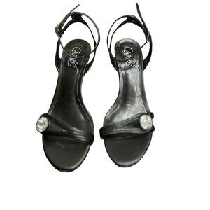 Carlos Santana Sparkle Strappy Black Kitten Heel Size 7